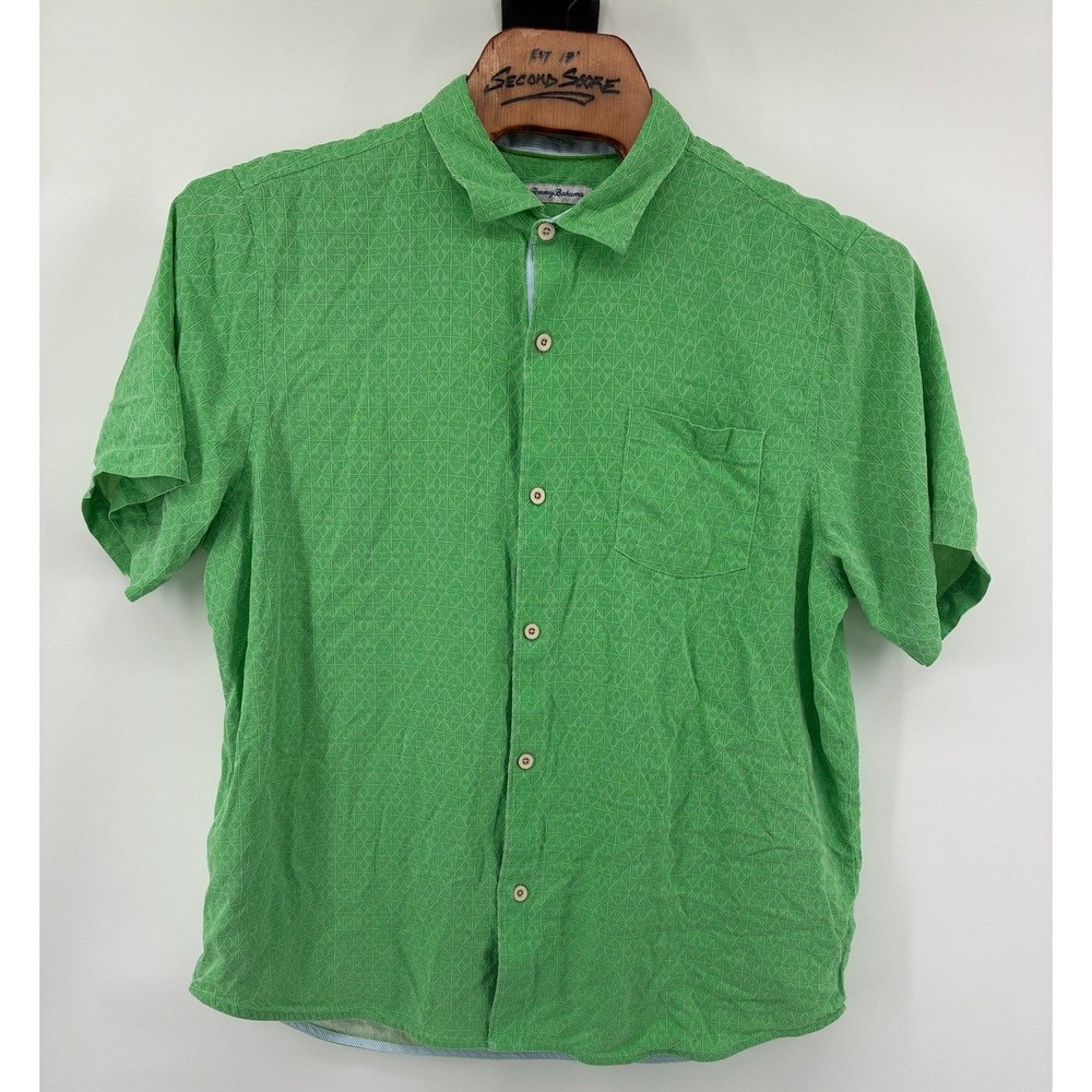 Lot of 2 Tommy Bahama Mens XXL Shirt Lot Coconut Point Silk Green Blue Tropical - Picture 2 of 12